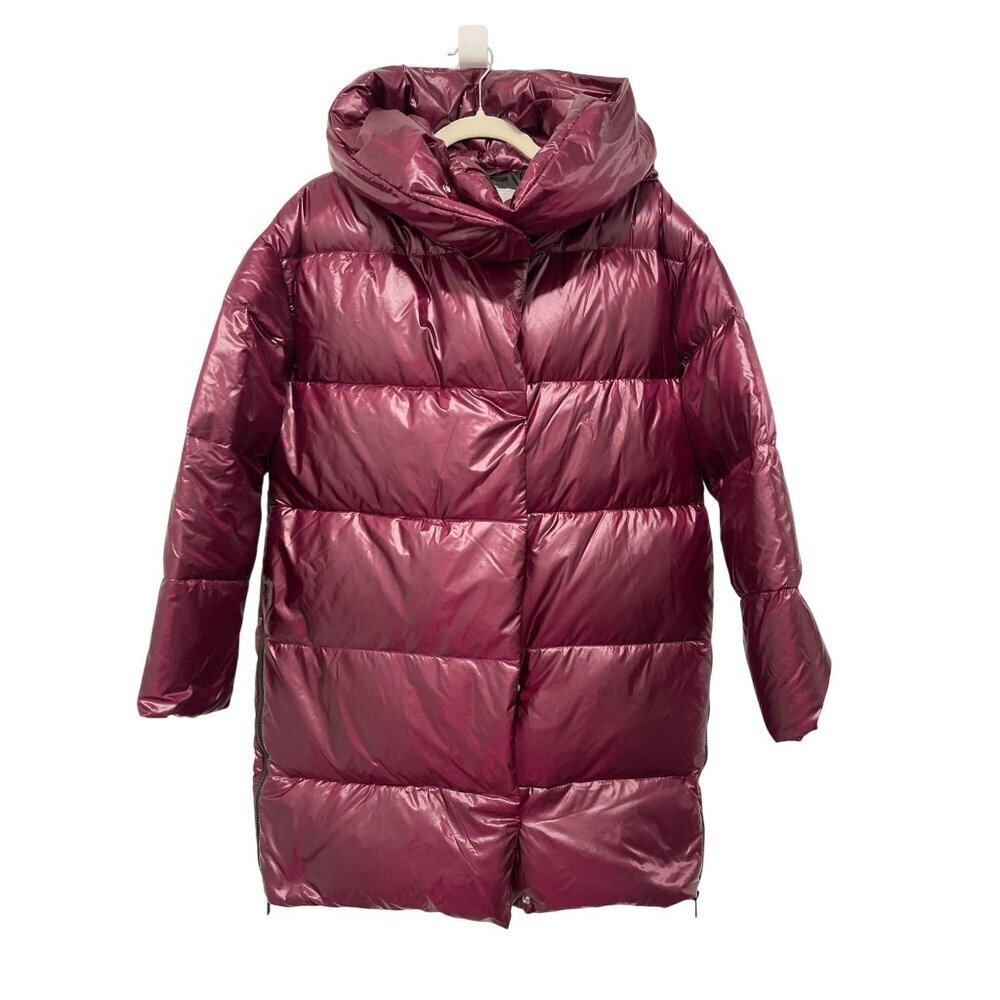 add $695 Puffer Coat 95% European Duck Down IT 38 Small Pomegranate NWT